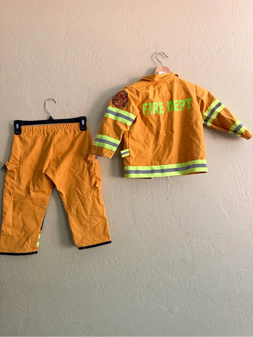 Children's Orange Reflective Firefighter Costume Jacket & Pants
